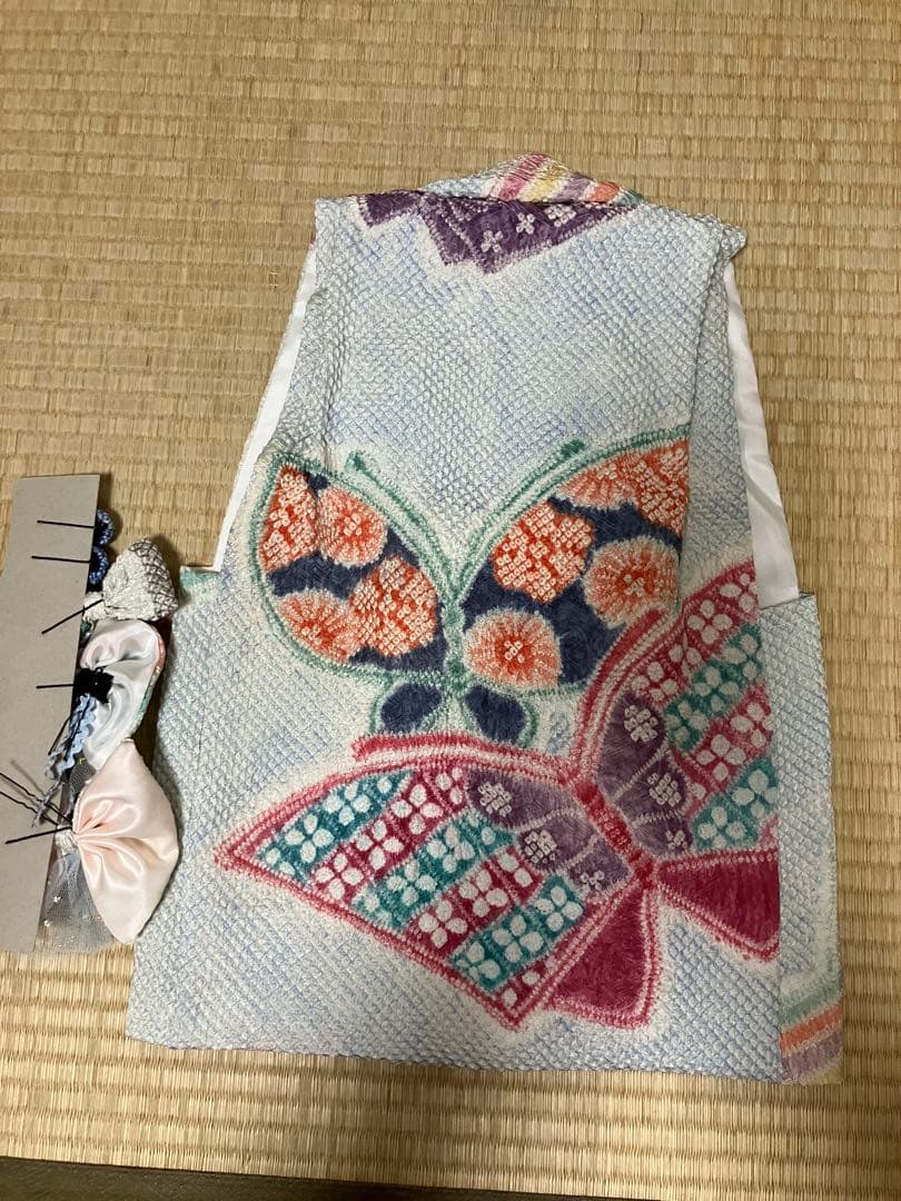 藤娘きぬたや　正絹　総絞り被布 髪飾り　A