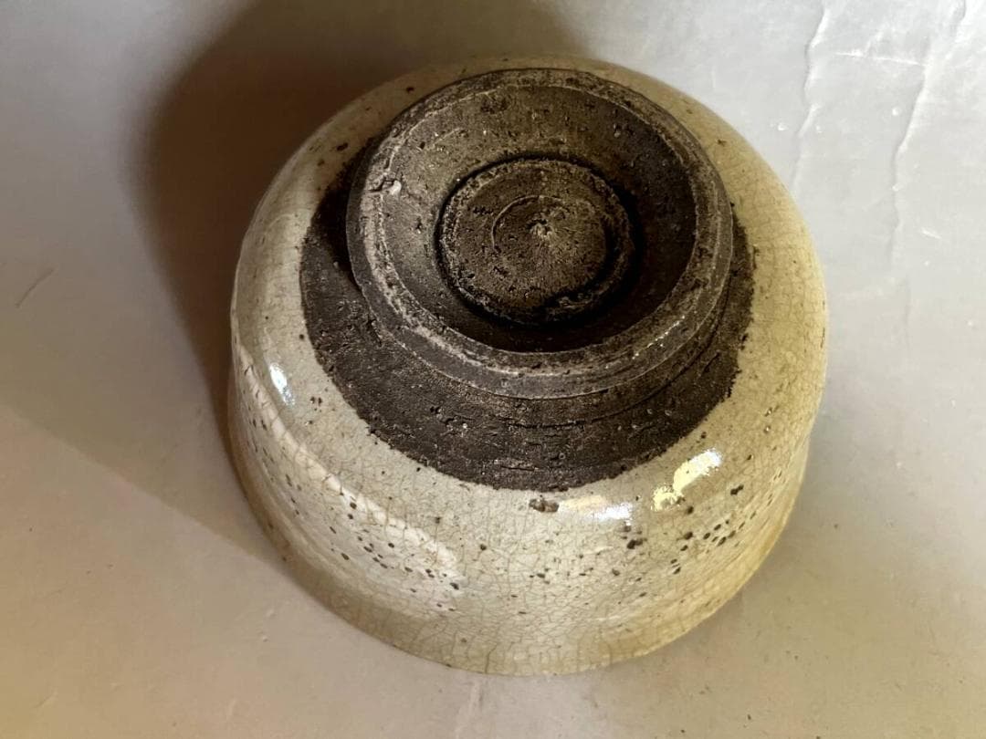 茶碗■古刷毛目 時代物碗 ぐい呑み 白釉 古いお茶道具 古美術 時代物 骨董品■