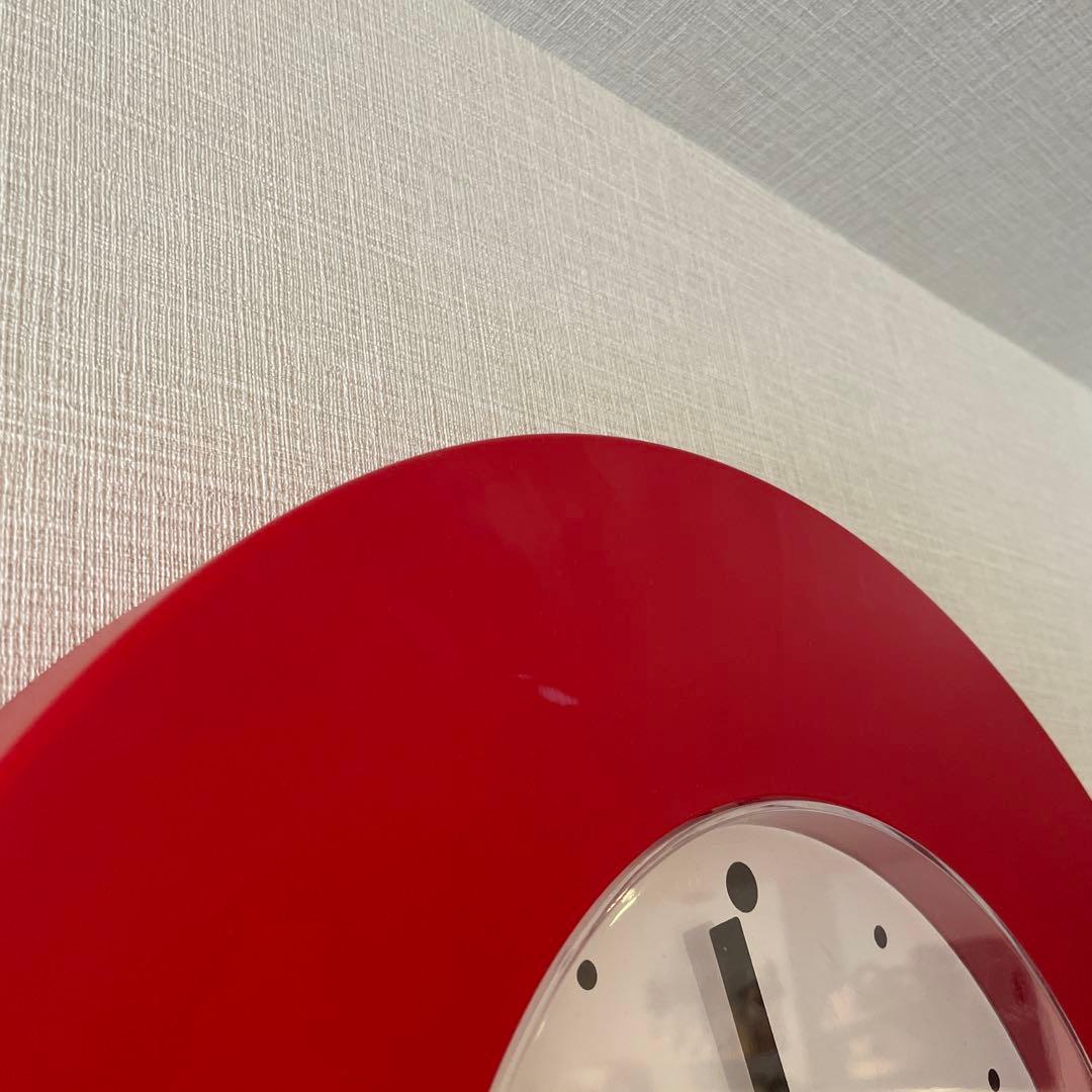 オールドイケア　OLD IKEA ポストモダン　赤　掛け時計