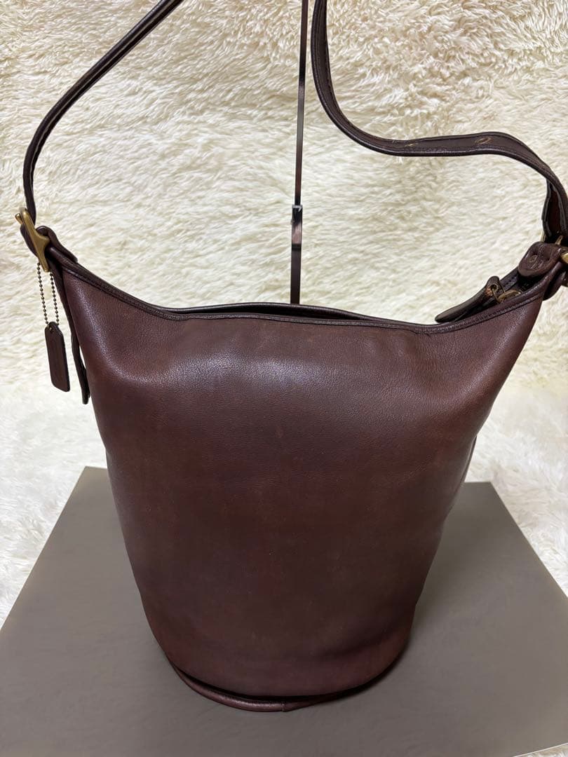 vintageオールドコーチ ショルダーバッグ バケツ型 茶　ダークブラウン