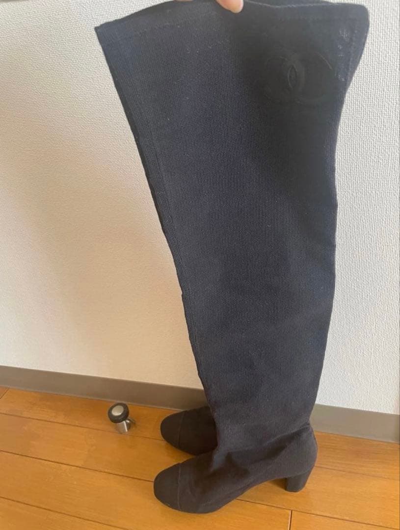 CHANEL シャネル　ニーハイブーツ　サイズ38 ブラック