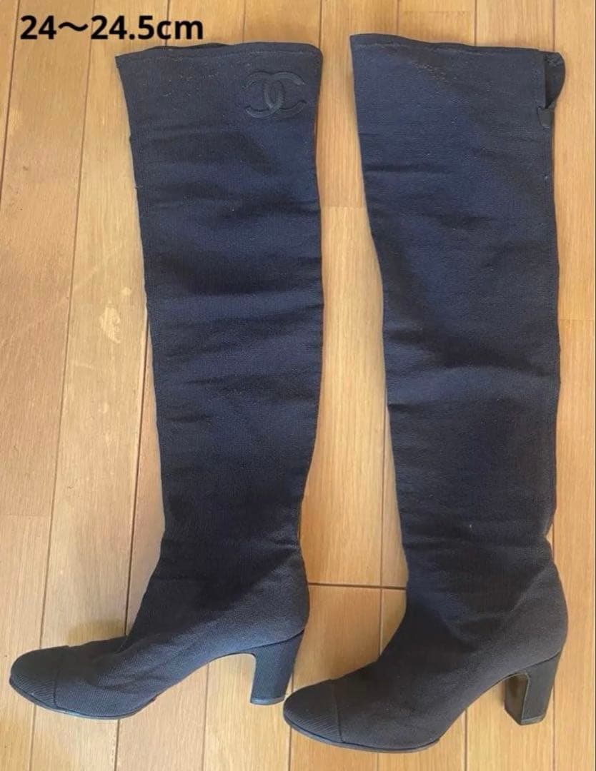 CHANEL シャネル　ニーハイブーツ　サイズ38 ブラック