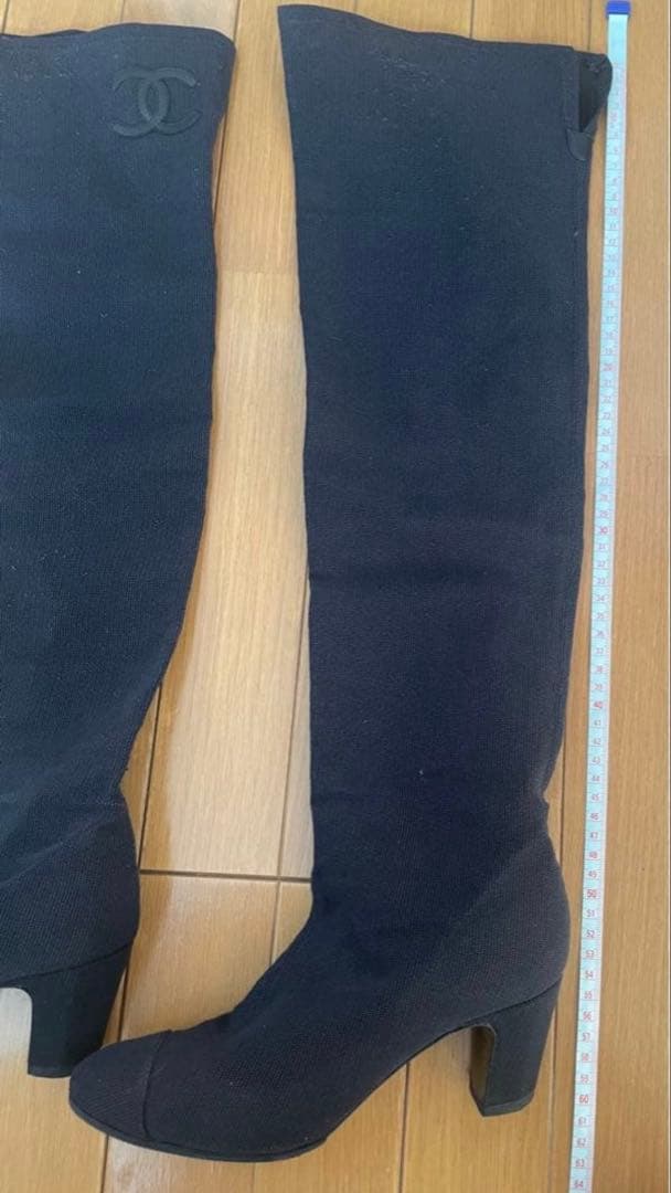 CHANEL シャネル　ニーハイブーツ　サイズ38 ブラック