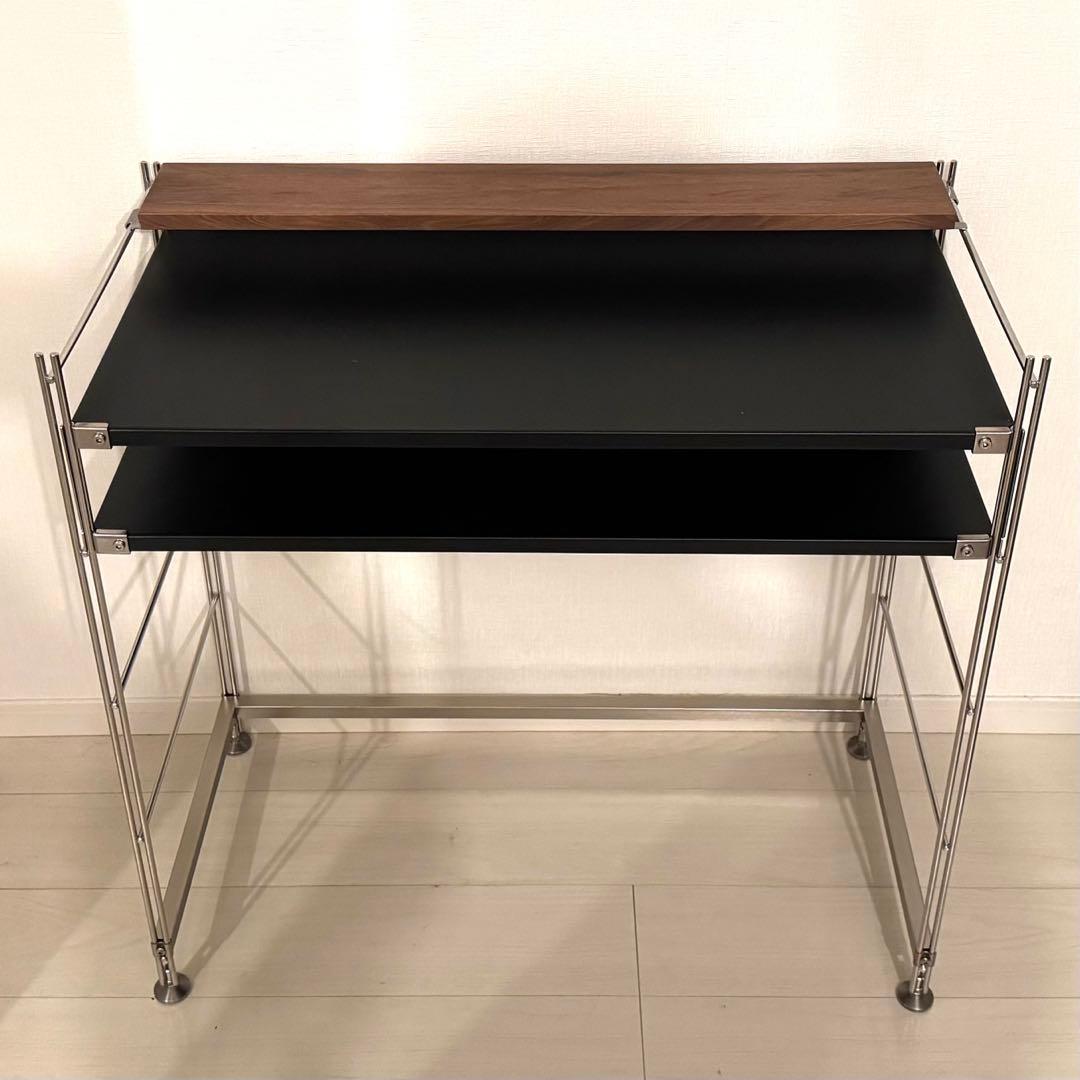 s*b様 無印良品ステンレスユニットシェルフ84cm★ダークグレー×ウォールナッ