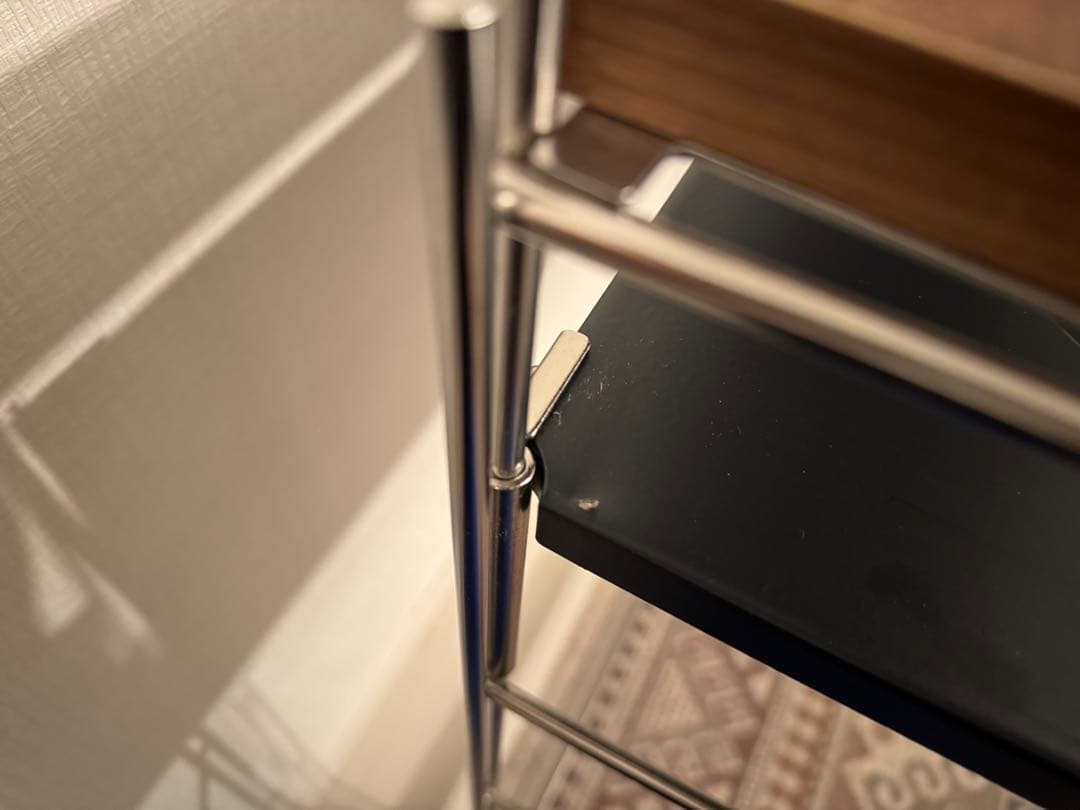 s*b様 無印良品ステンレスユニットシェルフ84cm★ダークグレー×ウォールナッ