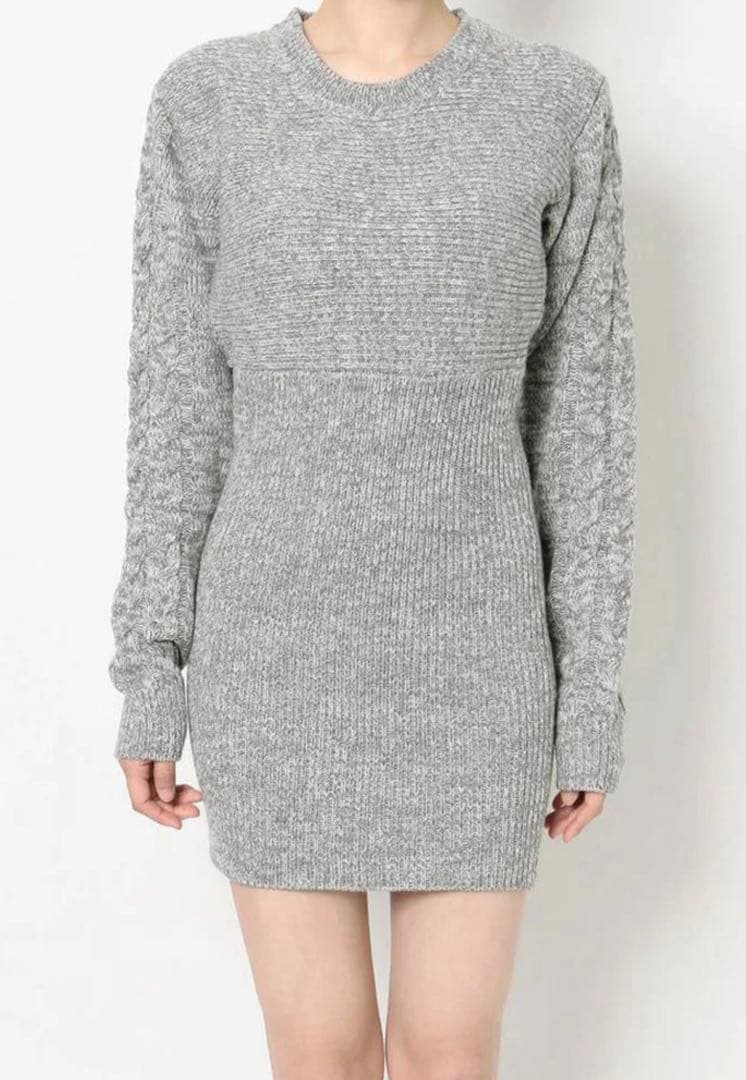 GYDA バックオープンタイトニットワンピース