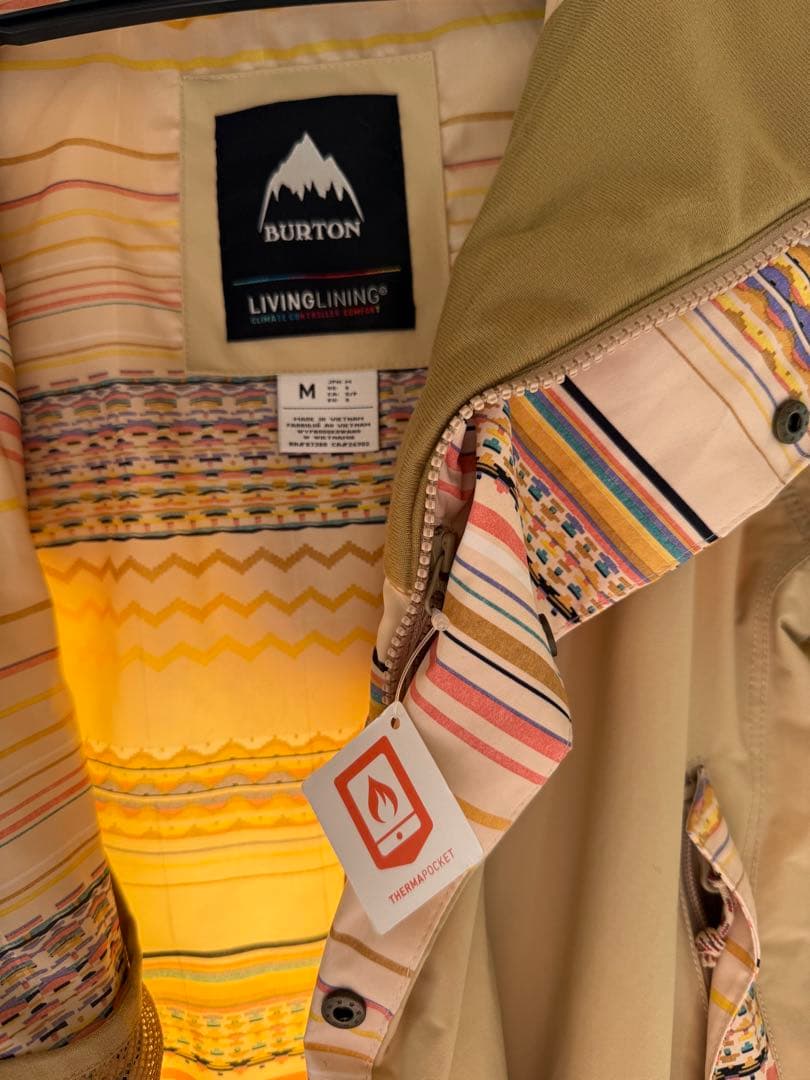 BURTON LIVINGLINING スノーボードウェア Mサイズ ベージュ