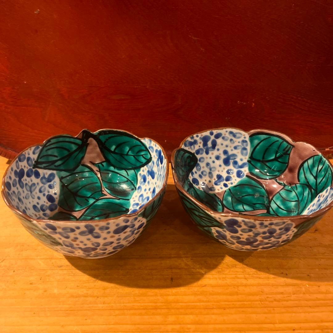 正木春蔵 紫陽花文鉢10客 共箱無し