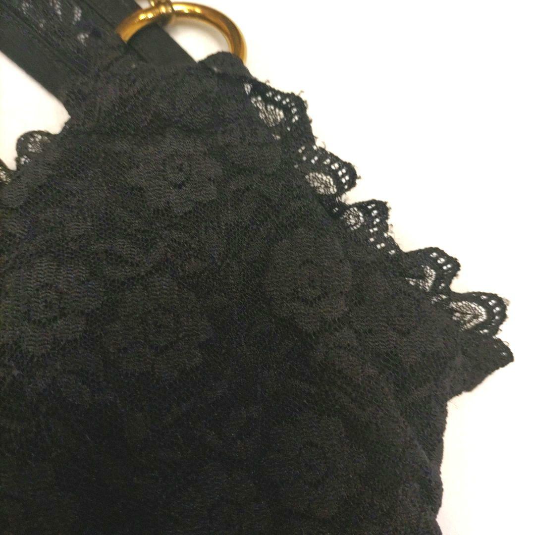 そ*ン様 d.i.a ダイヤ キャミソール レース ストライプ 背中あき 黒 ギ