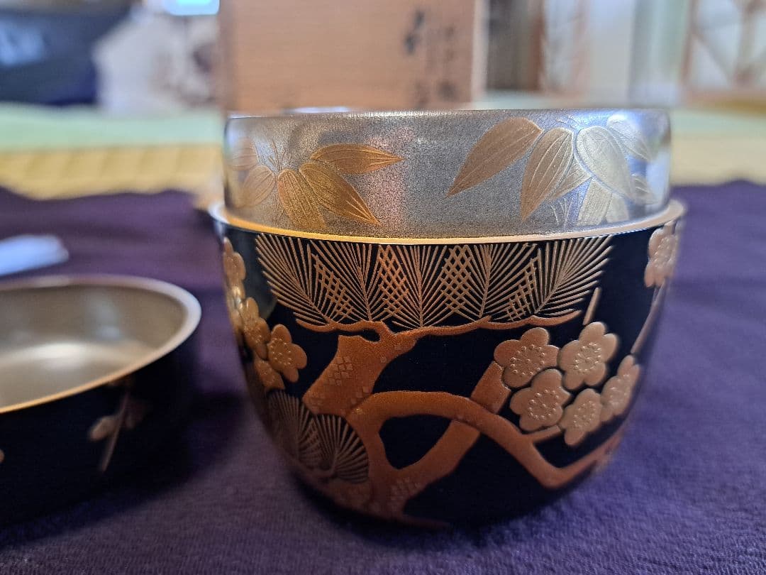 茶平一斎 利休棗　松竹梅