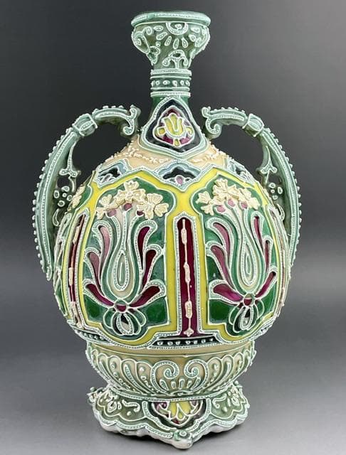 【希少】オールドニッポン 21.0㎝ 盛上げ花瓶 一陳盛り 花器 花瓶