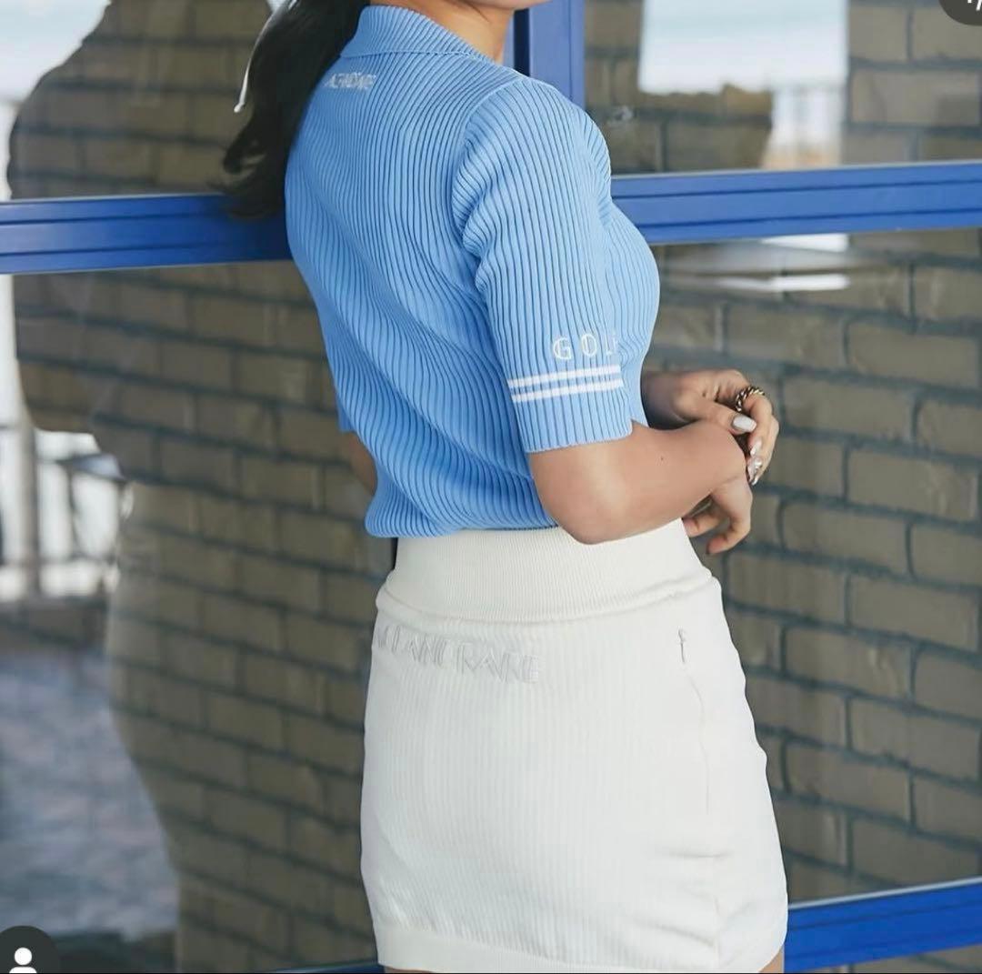 エースアンドレア　リブニット　ブルー