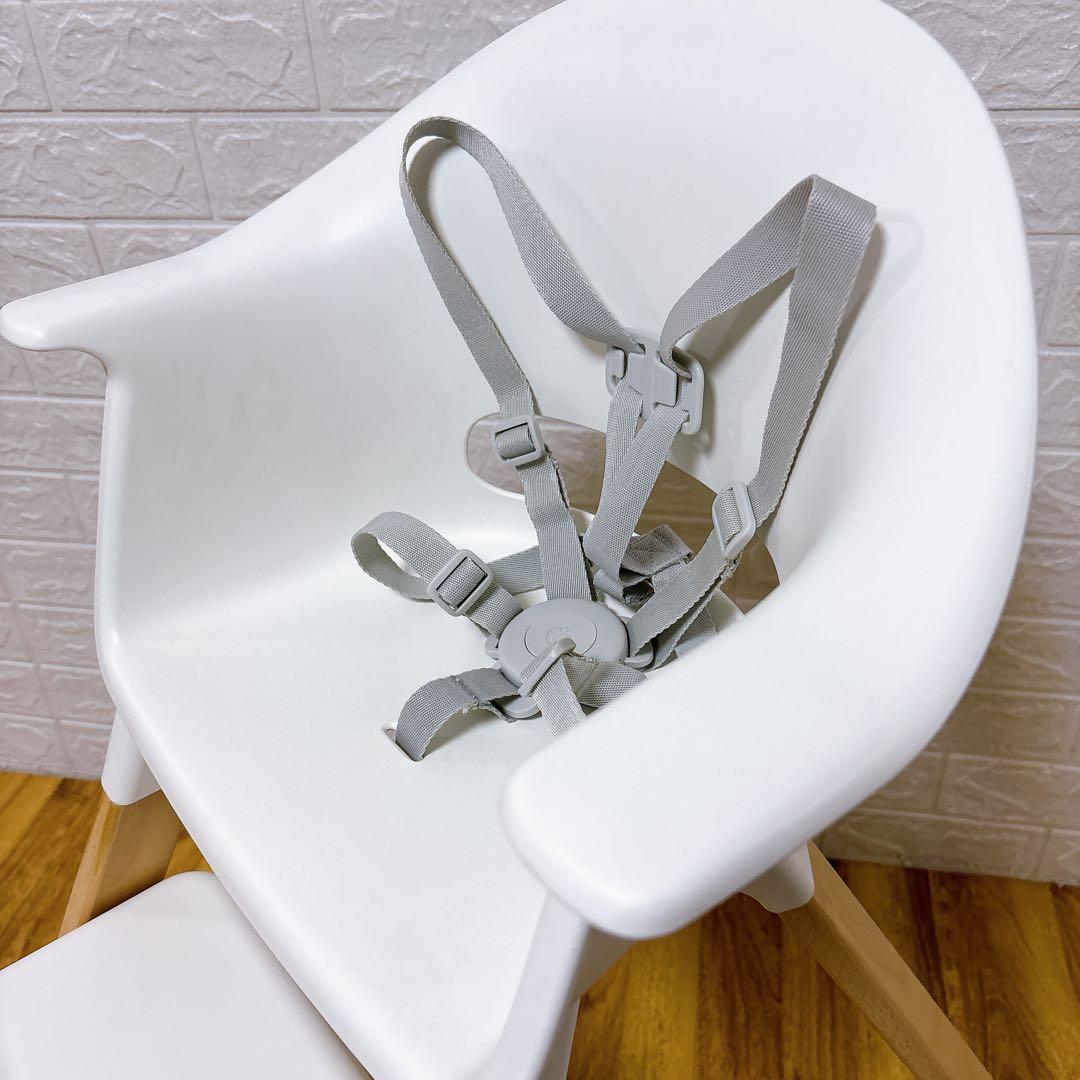 美品　ストッケ クリック トレイ ハーネス付き ベビーチェア ハイチェアホワイト