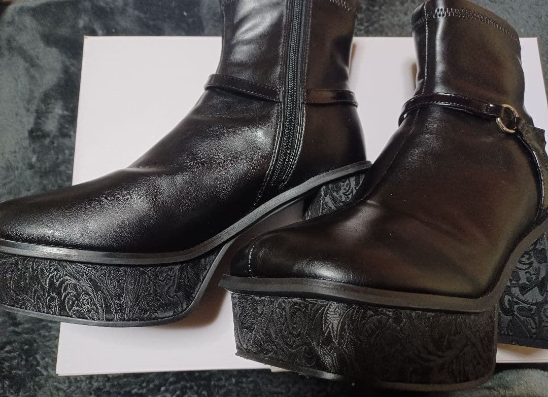 HARE　ガラソールチャンキーブーツ　ブラック　L