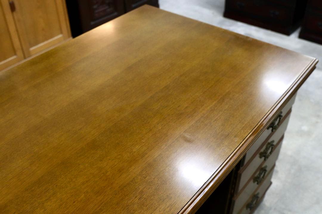 GMIK451○karimoku / カリモク コロニアル 両袖机 書斎机 学習