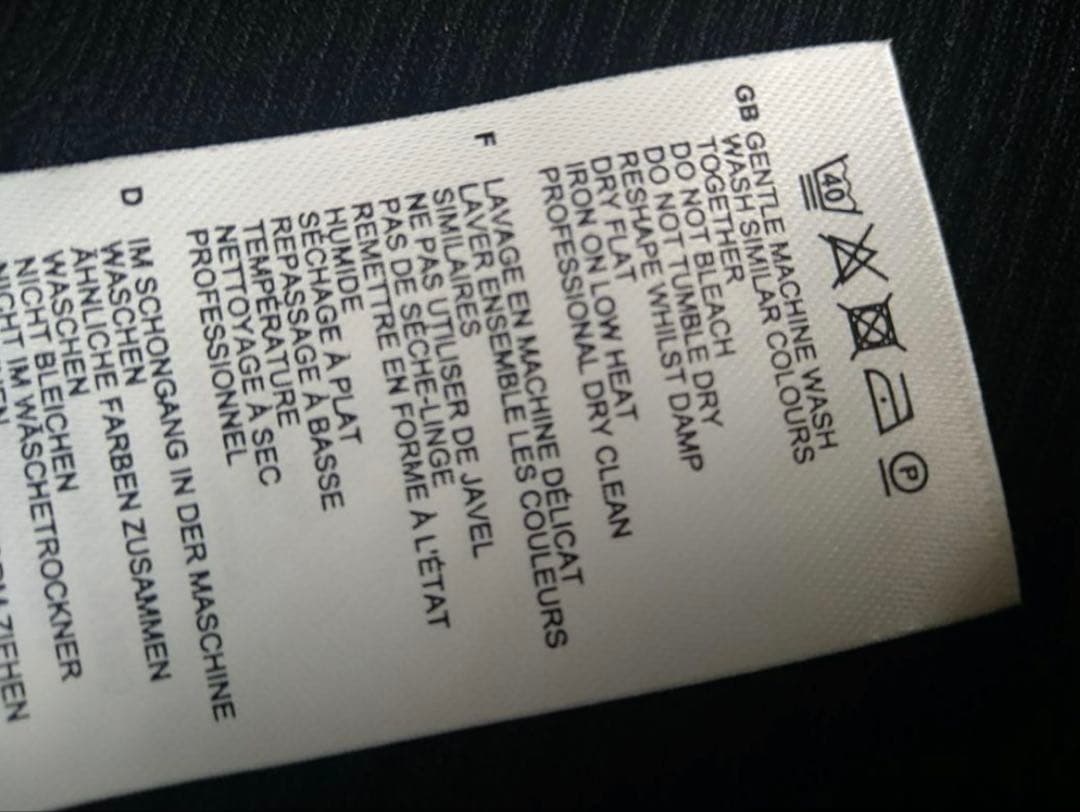 フレッドペリー 黒 リブ編み 半袖ワンピース