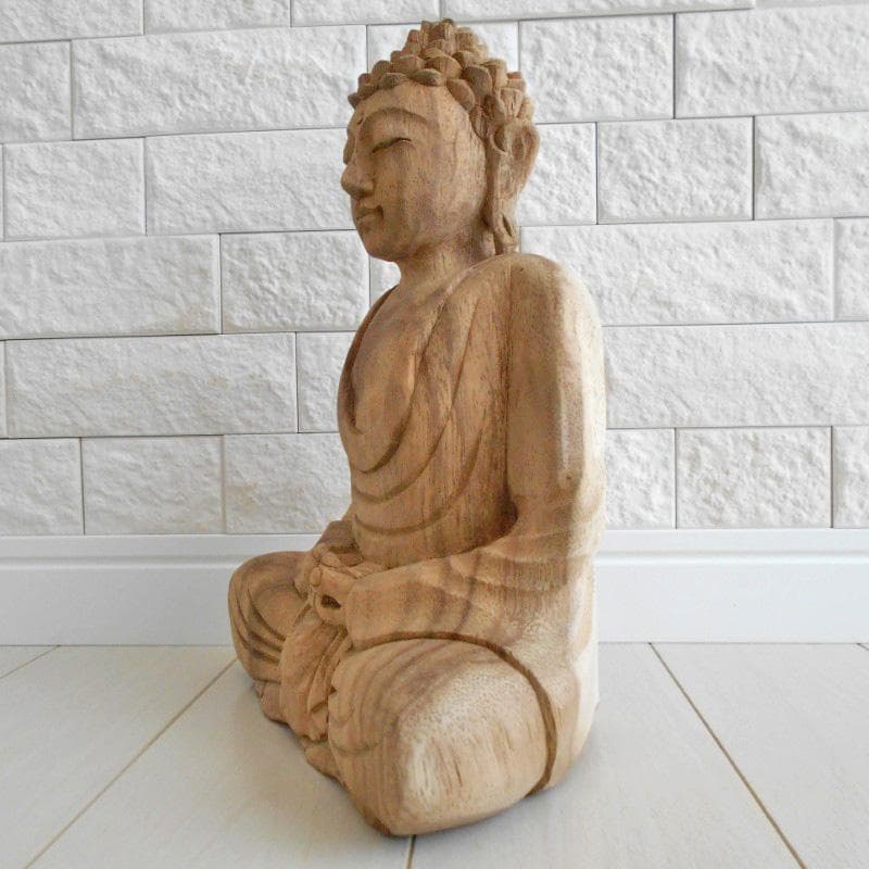 一刀彫 仏陀坐像 26ｃｍ 仏像 仏陀 ブッダ 仏像の置物 瞑想 オリエンタル