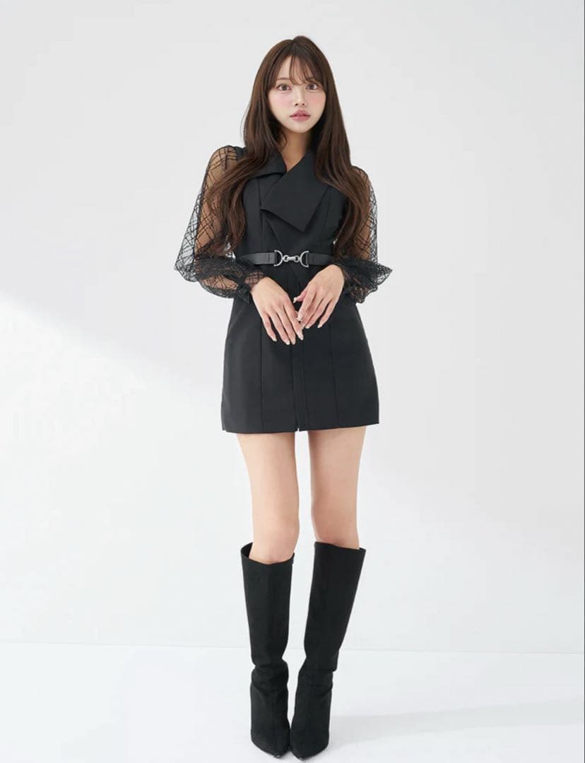 Darich スパンコールシアー2Wayワンピース ブラック