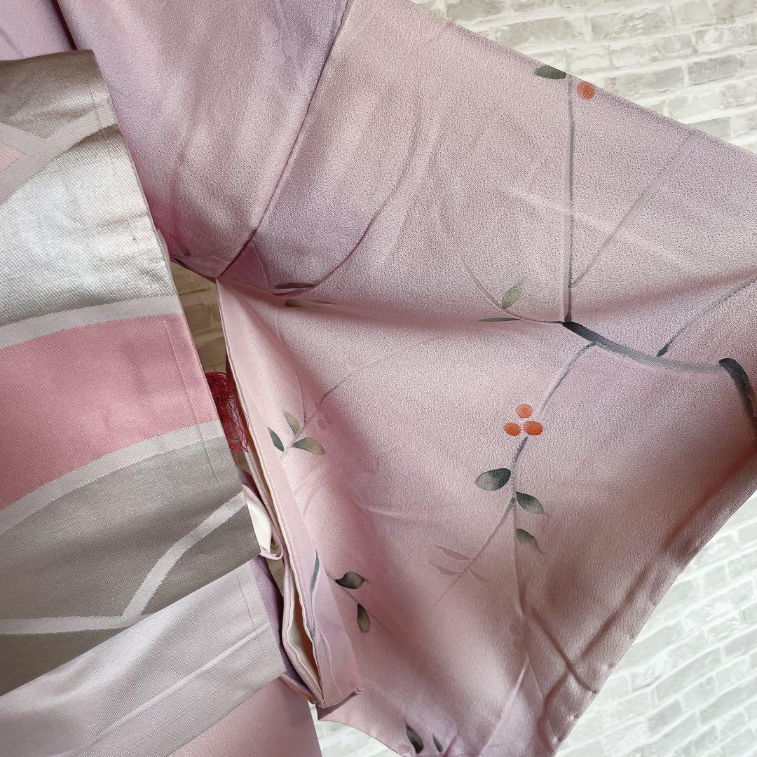 小紋　フルセット　実　枝葉　可愛らしい　お出掛け　お散歩　着物　P2