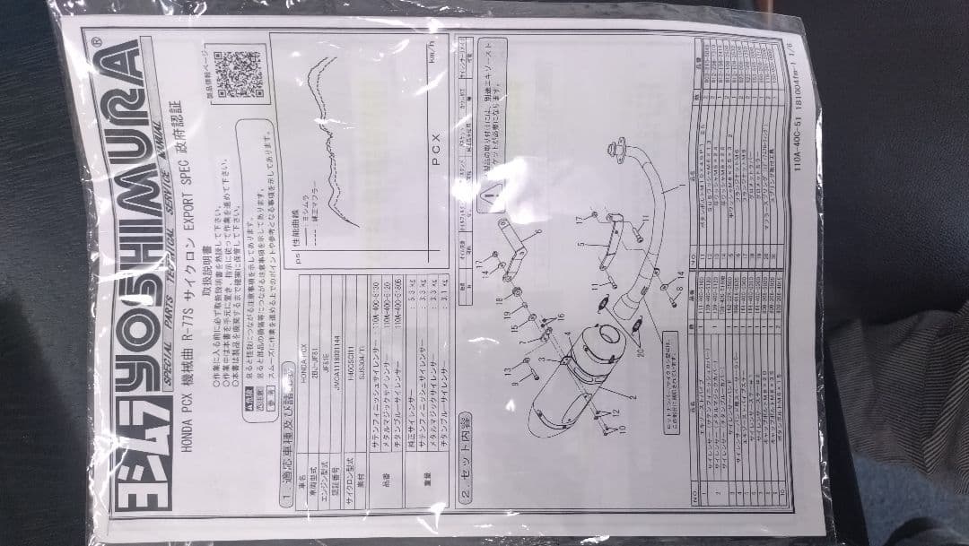 ホンダ PCX JF81 ヨシムラ R-77S カーボンエンド マフラー