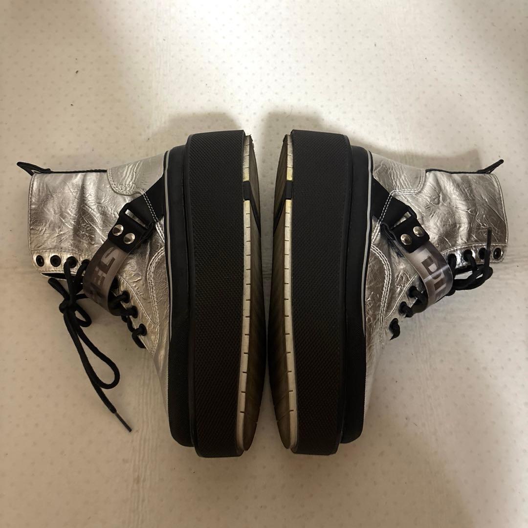 diesel 厚底ブーツ シルバー