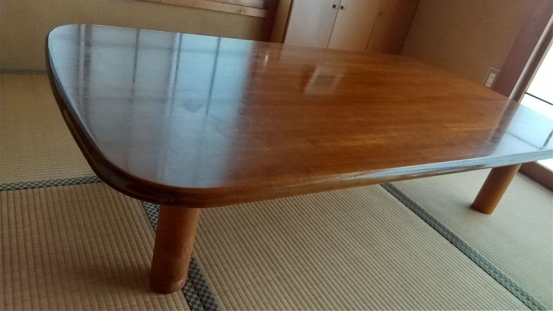 脚取り外し可能　天然木　楕円座卓