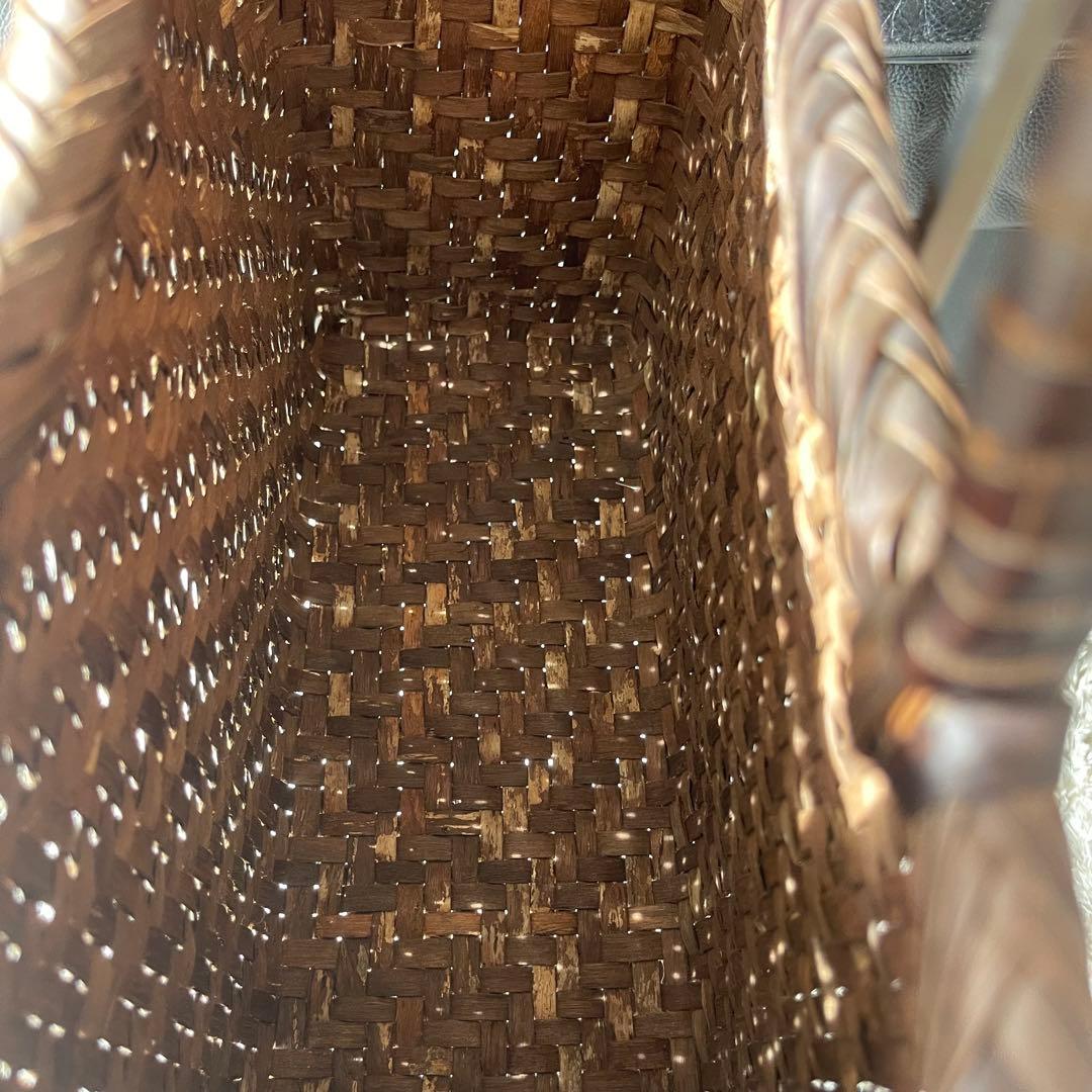 さんご様　アルカン 胡桃製　くるみ　かごバッグ 美品