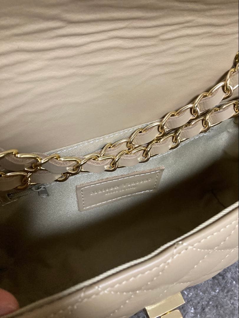 【美品】Maison Vincentチェーンバック11 ベージュ