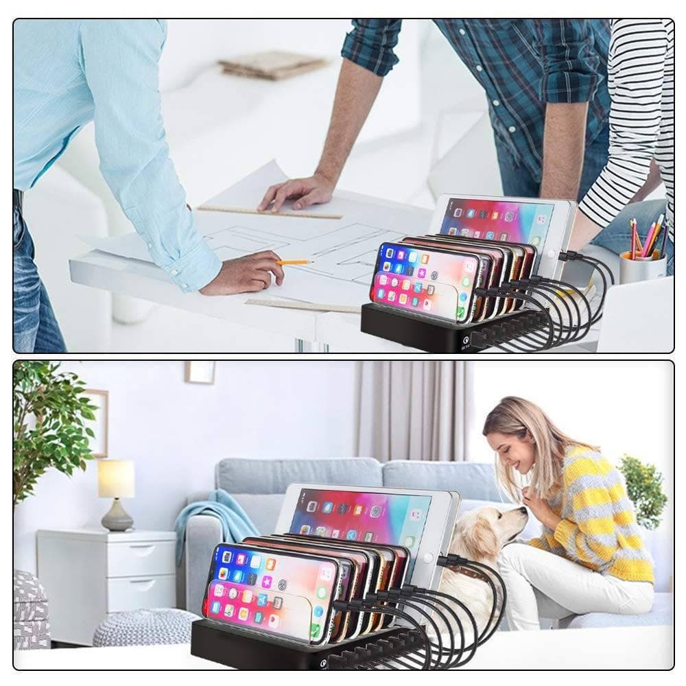 最大8台同時充電可能なUSB急速充電ステーション