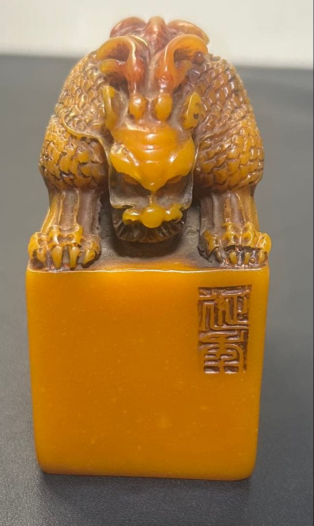 細工彫刻双龍古文印　皇帝、権力、旧家蔵出し、骨董品、縁起物、風水、お守り、金運