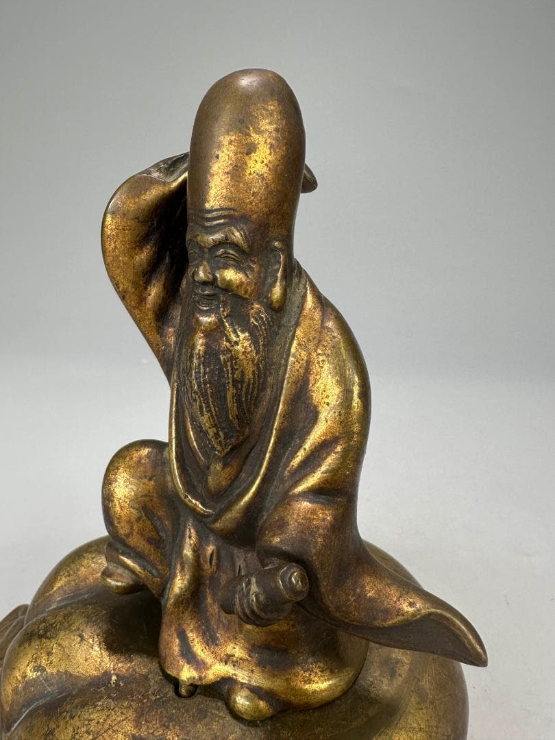 中国美術　清朝　銅製　寿星老人　銅香炉　香薫炉　文房置物　唐物　時代香炉　古物