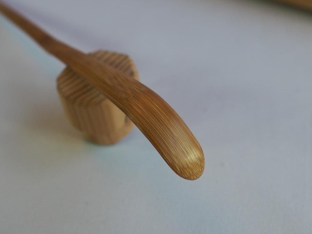 臨済宗大徳寺派瑞泉寺住職 須賀玄道造『竹茶杓』銘：無事（共箱・共筒）