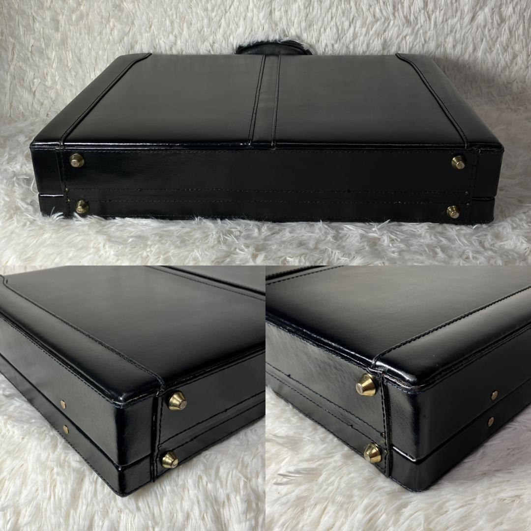 極美品 オールレザー 本革 アタッシュケース ビジネスバッグ ダイヤルロック