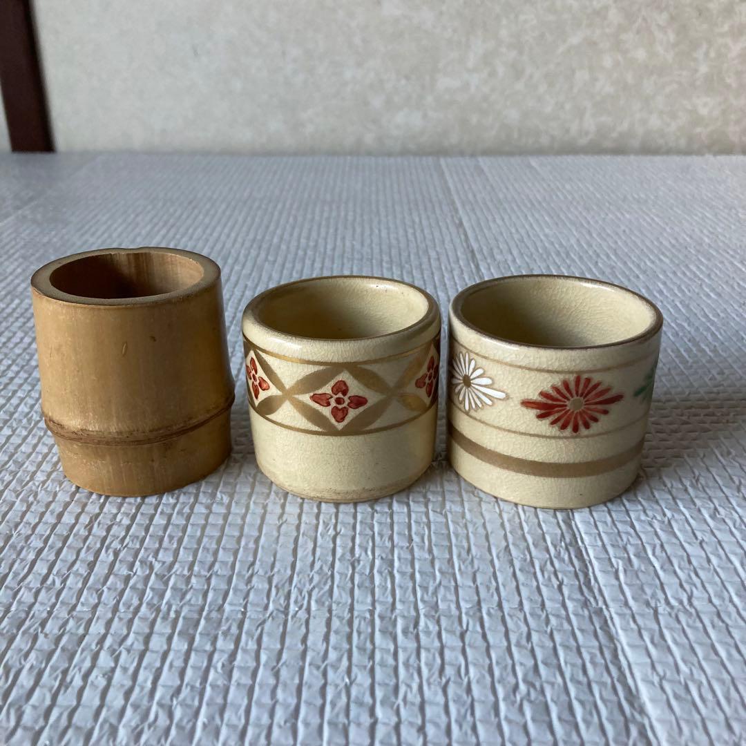 茶道具まとめ売り 蓋置き 棗 巾着入茶入れ 茶筅 茶筅筒 柄杓 茶碗 袱紗