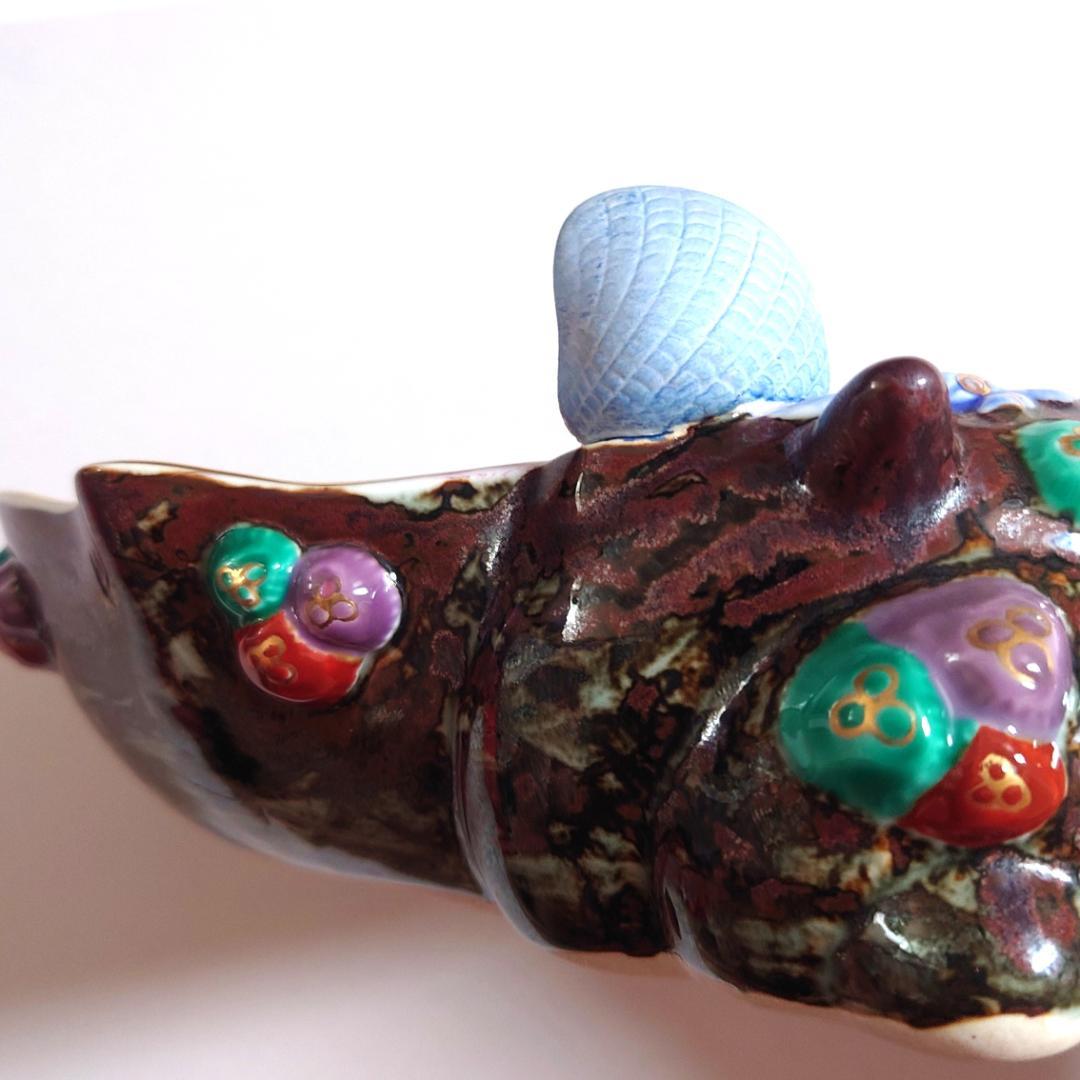 林九郎窯 鈴付き磯貝型飾り鉢