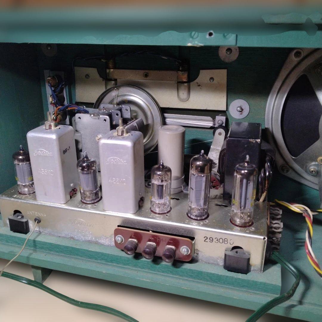 昭和レトロマツダラジオうぐいすQS TOSHIBA5UD-241型真空管ラジオ