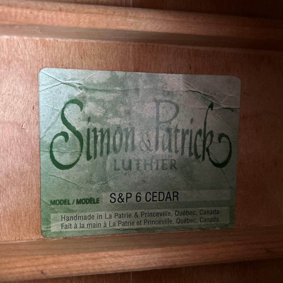 サイモン&パトリック モデル S&P6 シダー トップ単板