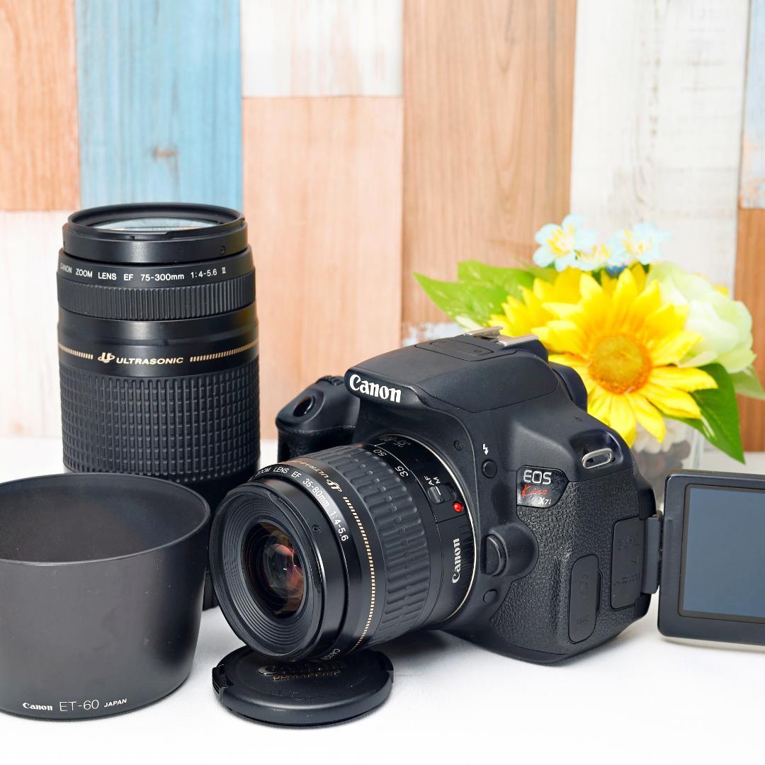 超望遠ダブルレンズ✨Canon Kiss X7i✨スマホ転送OK✨カメラバッグ付