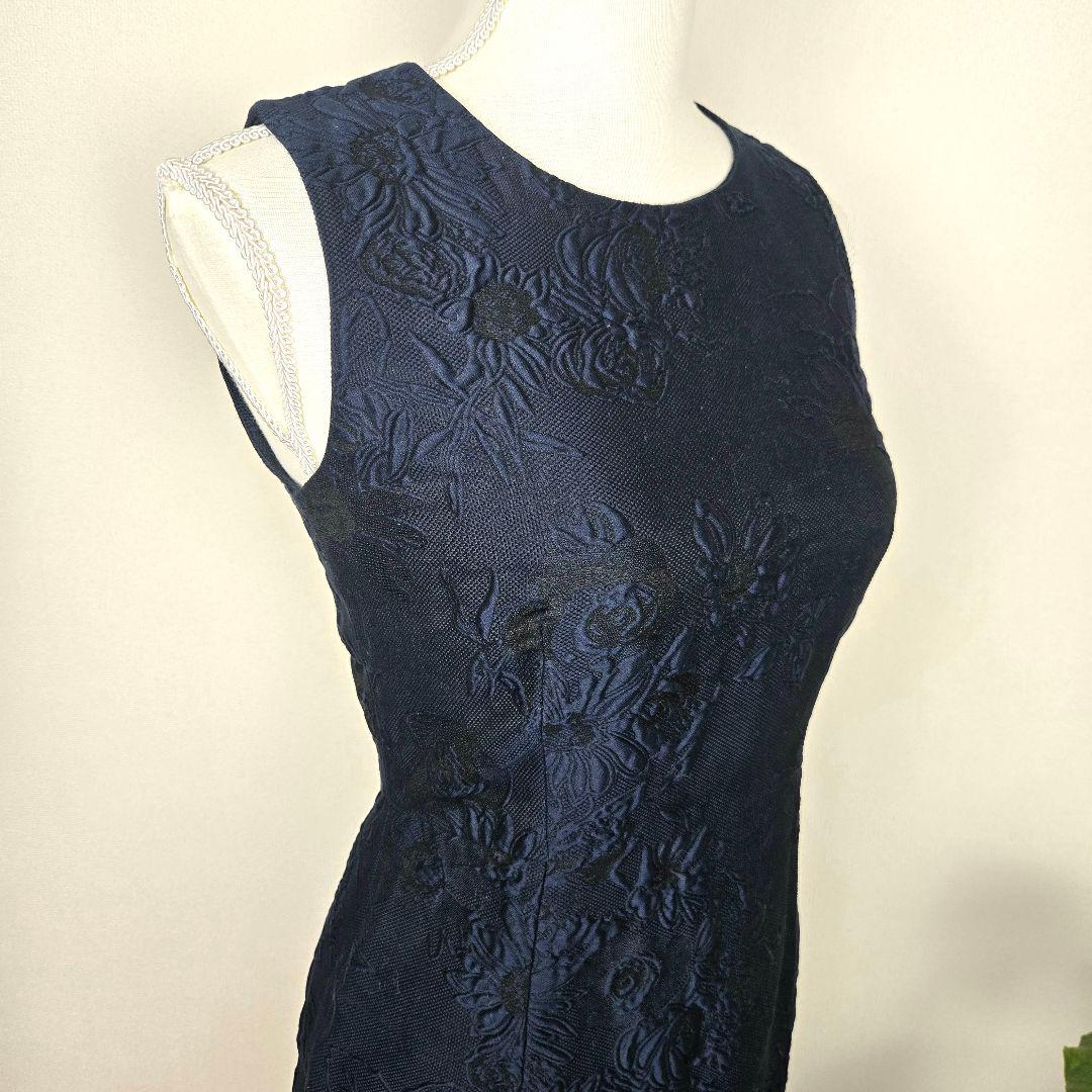 MAX MARA マックスマーラ ワンピース ドレス ジャガード 38 花柄 紺