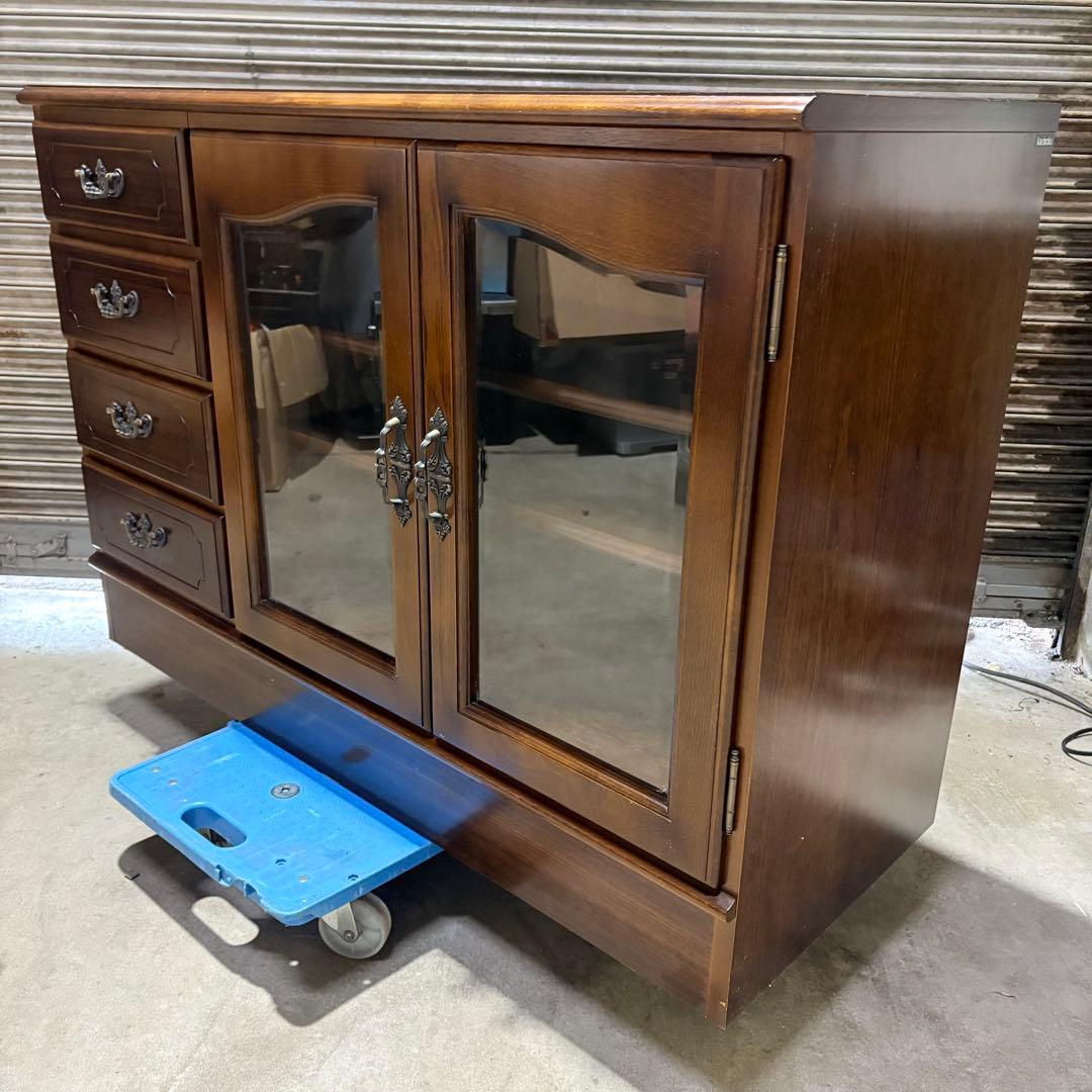 【福岡】【美品】カリモク 箪笥 飾り棚 キャビネット アンティーク ヴィンテージ