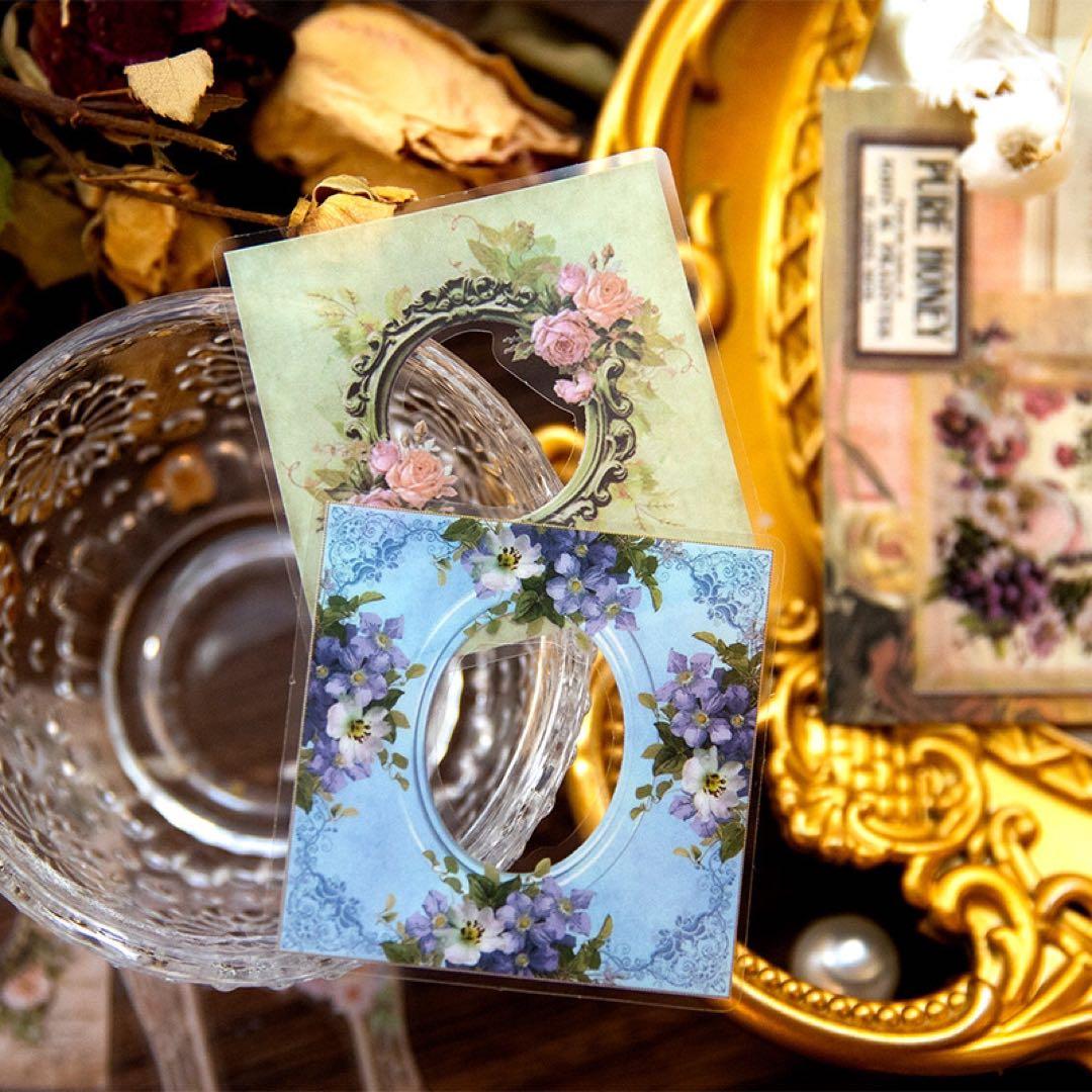 対鏡貼花シリーズ　INS枠PETステッカー　シール　6種　180枚