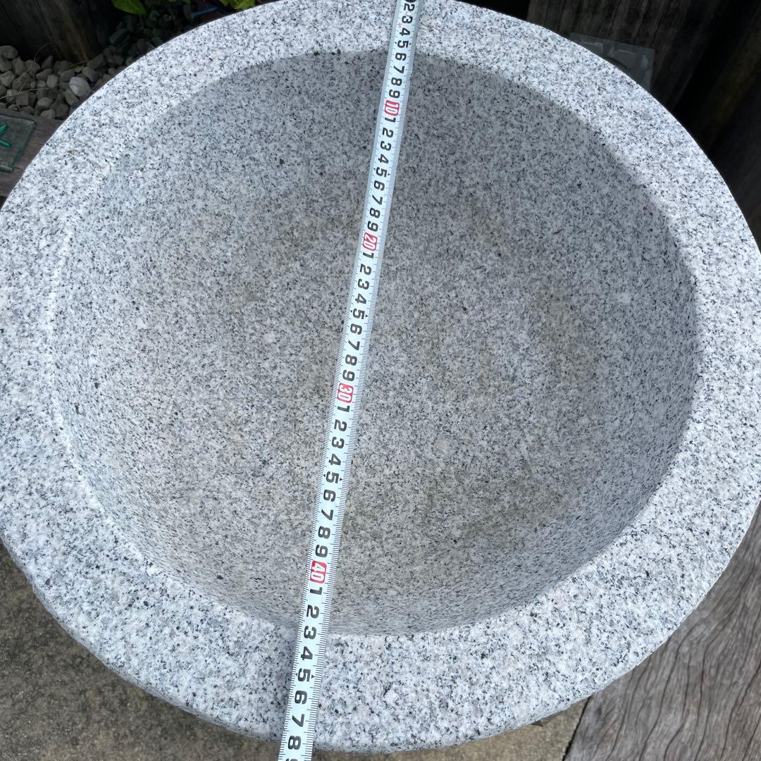 冬の餅つき 御影石 杵と臼 餅つき 石臼 鉢形 餅臼 本格派タイプ