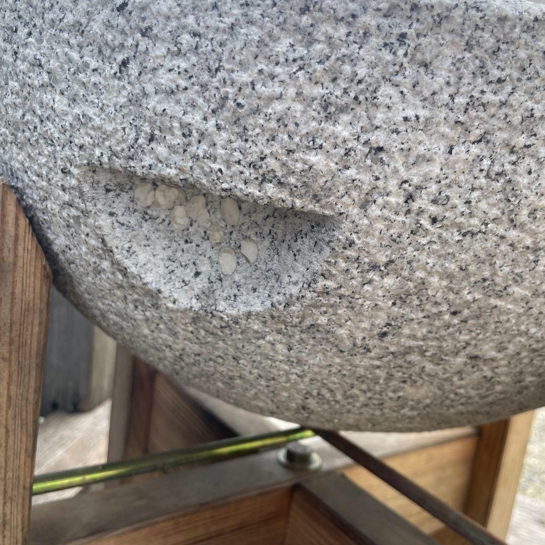 冬の餅つき 御影石 杵と臼 餅つき 石臼 鉢形 餅臼 本格派タイプ