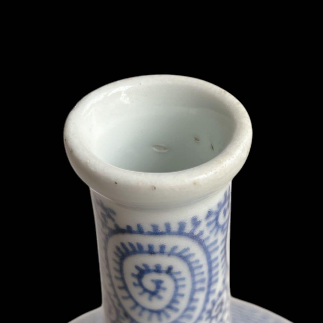 古伊万里 大徳利 花瓶 蛸唐草 染付け 骨董品 アンティーク 陶器 大きいサイズ