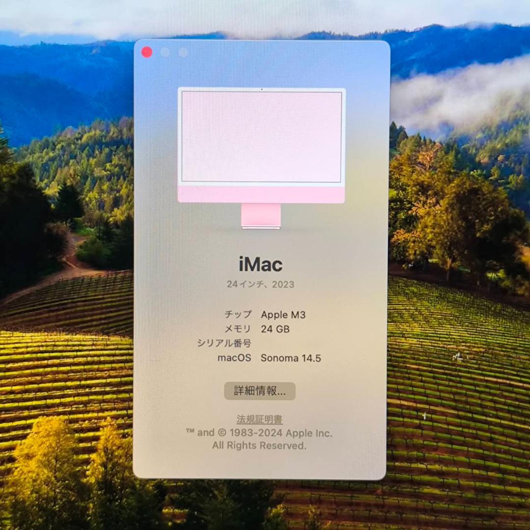 Apple iMac M3 メモリ24GBストレージ256GB 24インチ整備品