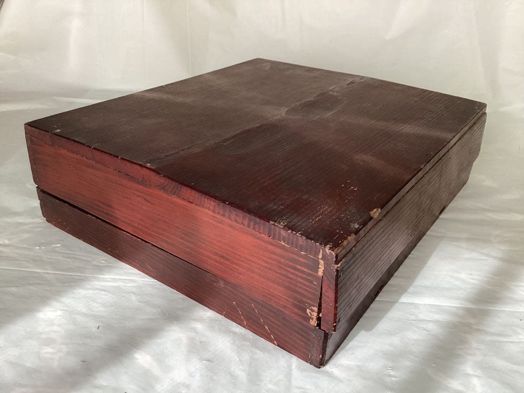 漆塗文箱 五葉松と橘花の金蒔絵　梨子漆塗　硯石・水滴付　硯箱　アンティーク　木箱