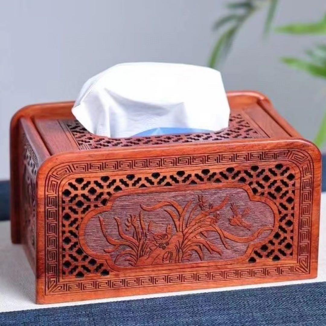 【日用品】紅木ティッシュケース 1個