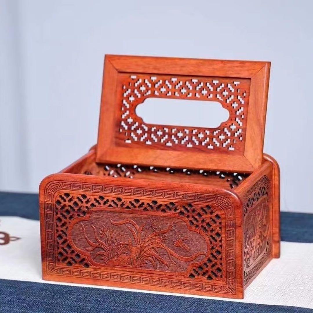 【日用品】紅木ティッシュケース 1個