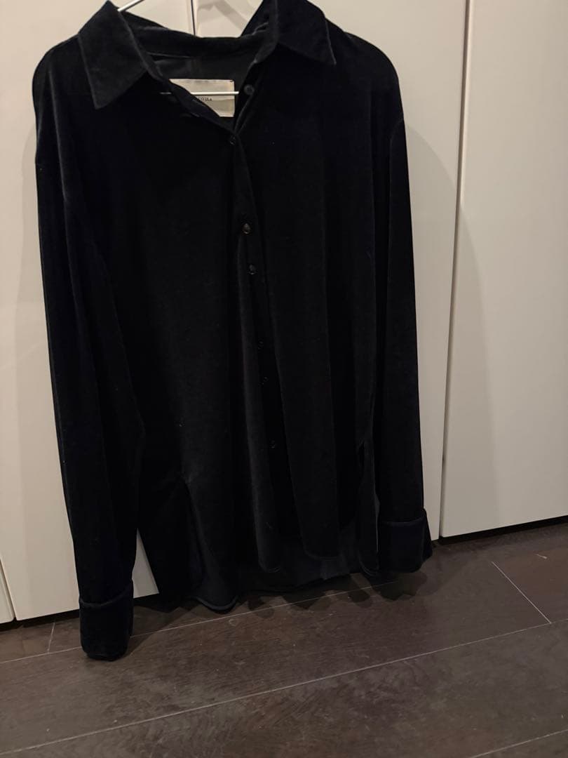 TODAYFUL Roundhem Velour Shirts ブラック