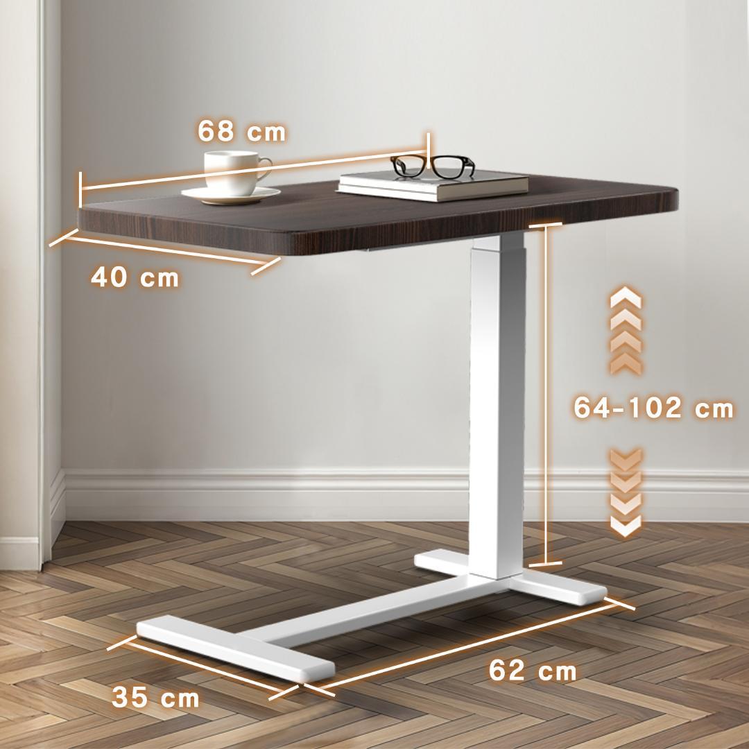 サイドテーブル昇降式 ガス圧昇降ベッドテーブル PCテーブル 介護テーブル